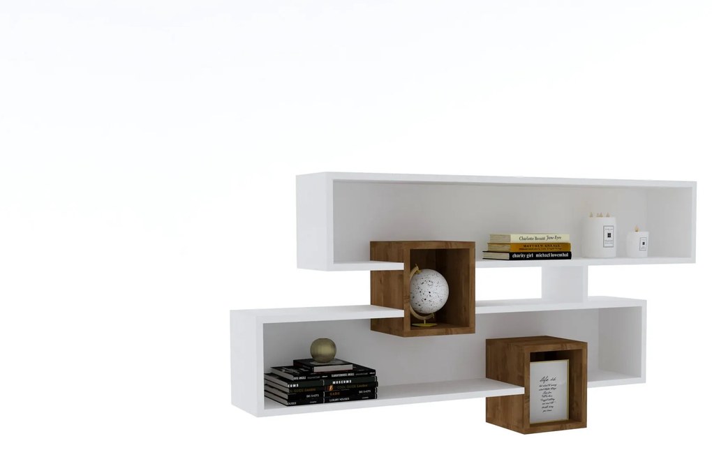 Raft de perete Karen - Walnut, White