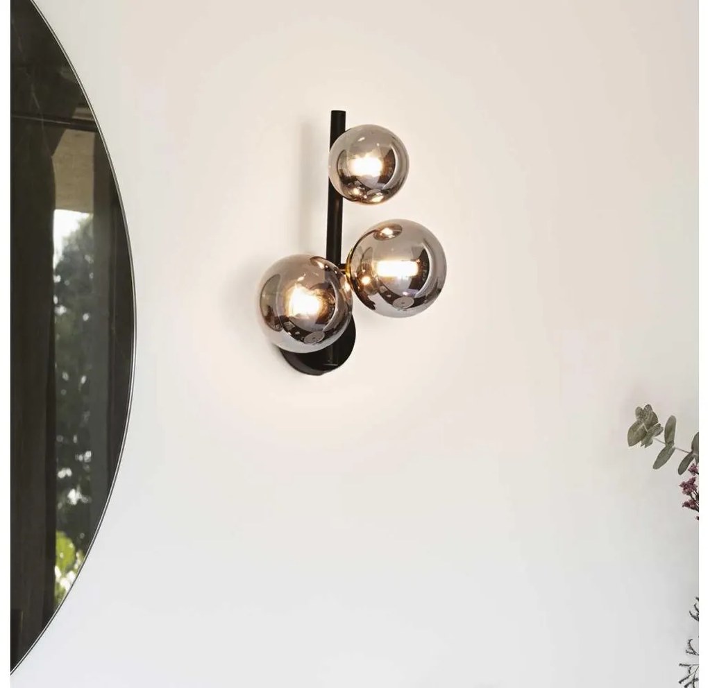 Aplica de perete LED PERLAGE 3xG9/3W/230V, negru/fumuriu