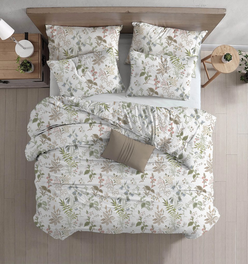 Lenjerie de pat din bumbac Renforce FLORWELLA albă Dimensiune lenjerie de pat: 2 buc 70 x 90 cm | 200 x 220 cm