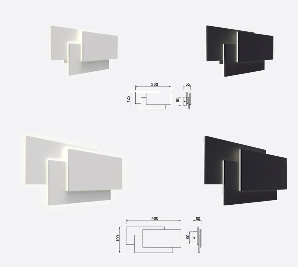 Aplica LED de perete ambientala TAHITI XL 12W alba