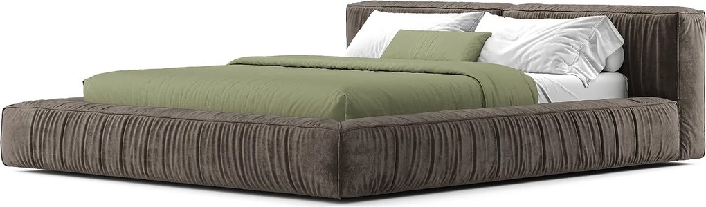 Pat lemn masiv tapițat Monroe 140/160/180×200 cm - 140x200, Da