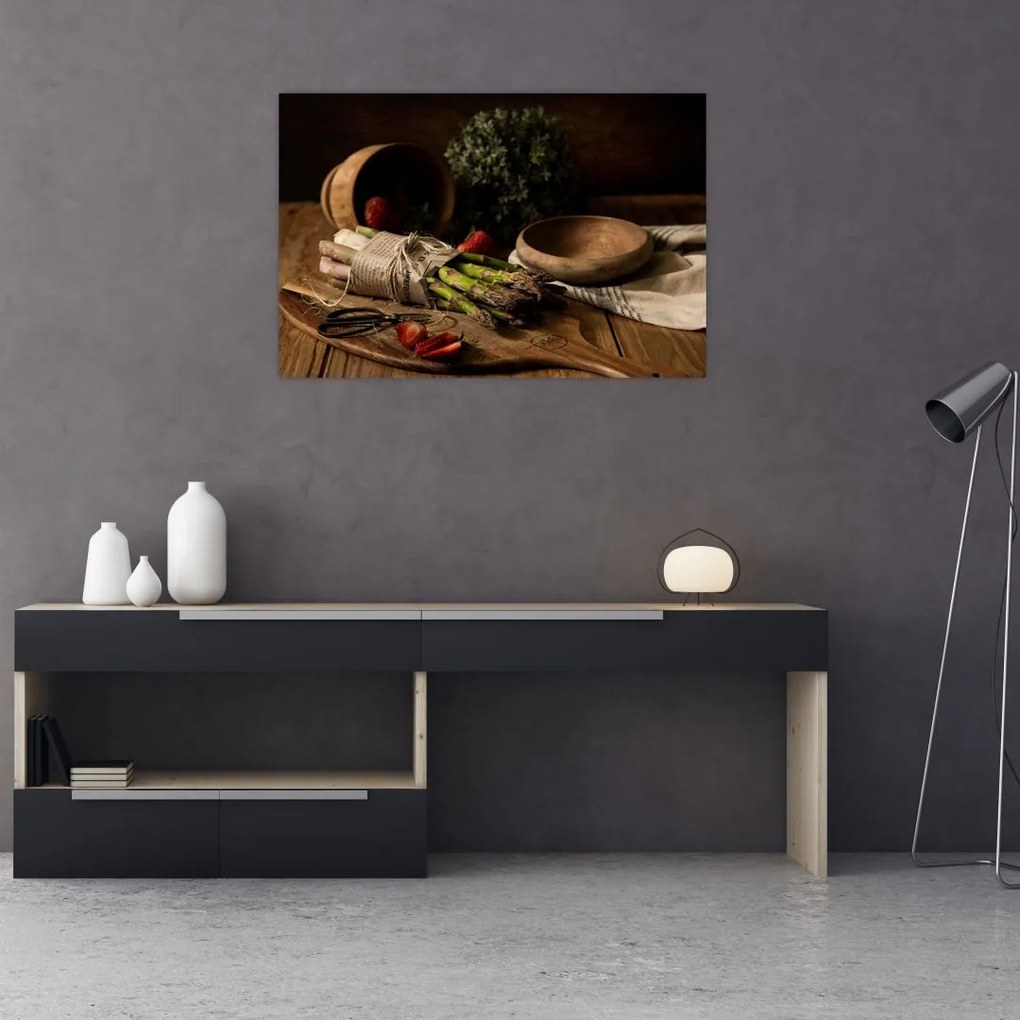 Tablou cu sparanghel pe masă (90x60 cm)