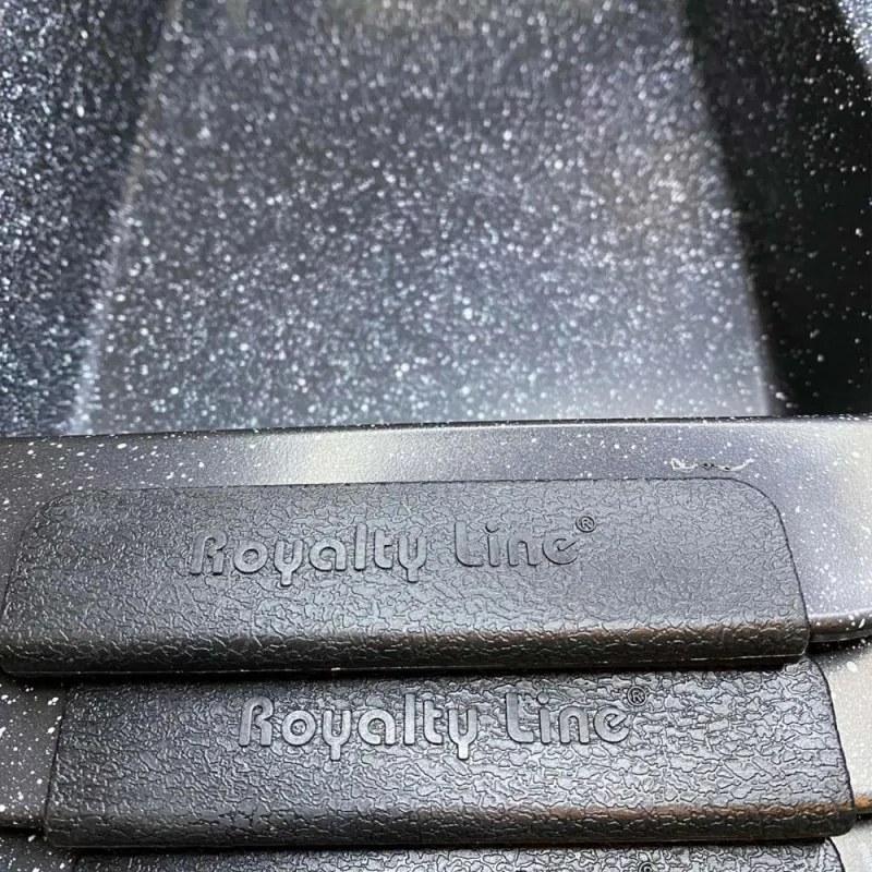 Set tavi de copt Royalty Line RL-CC3, 3 buc, finisaj marmura, manere din silicon, negru