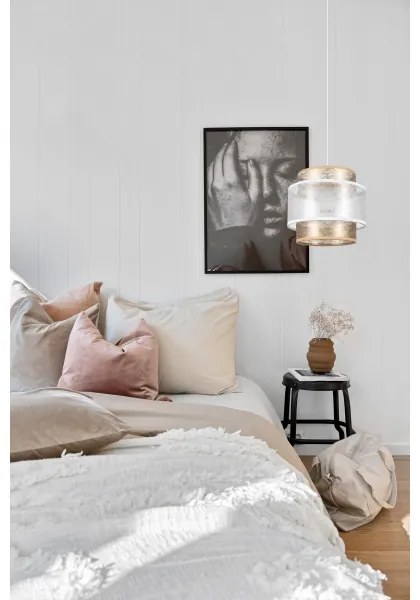 Lustră pe cablu GABI 1xE27/60W/230V aurie/albă d. 20 cm