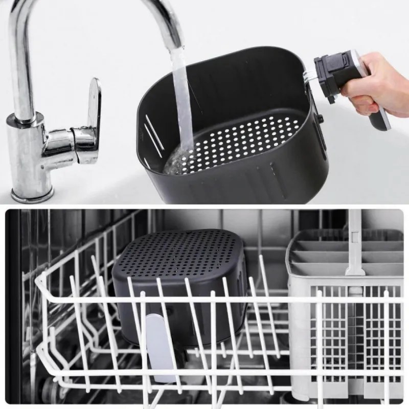 La mâna a doua: Friteuza cu aer cald Oliver Voltz OV51980F, 1800W, 7.7 L, 8 programe, Timer, Negru