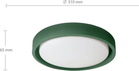 Brilagi - Plafonieră LED MATTEO, 24 W, 230 V, Ø 31 cm, verde