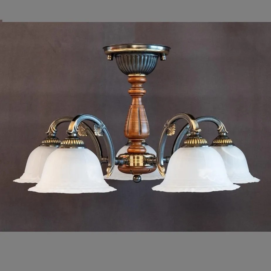 Lustra rustica aplicata cu 5 brate design italian 9940