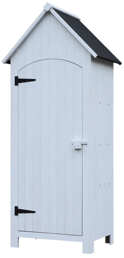 Outsunny Magazie de Scule de Gradina din Lemn Impermeabila cu Usi si Rafturi, 77.5x54.2x179.5 cm | Aosom Romania