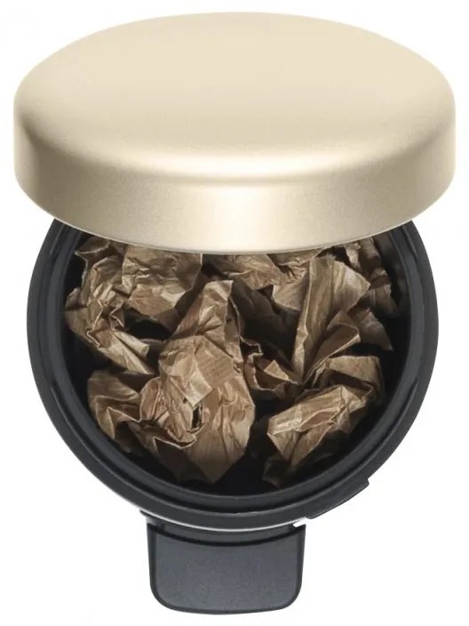 Cos de gunoi cu pedala Brabantia NewIcon 1003195, 3 L, Inchidere lina, Baza antiderapanta, Auriu metalic