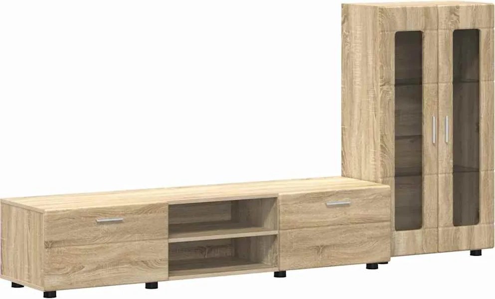 vidaXL Set comodă TV cu sertar FLORIN Stejar Sonoma Lemn compozit