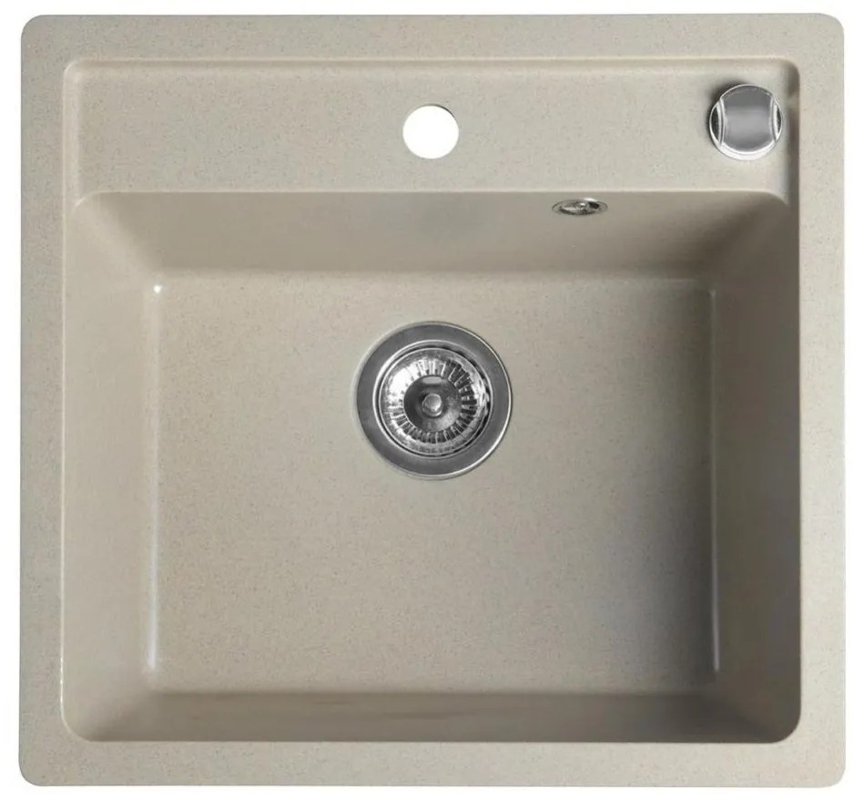 Sapho - Chiuvetă de bucătărie 53x50 cm granit/bej