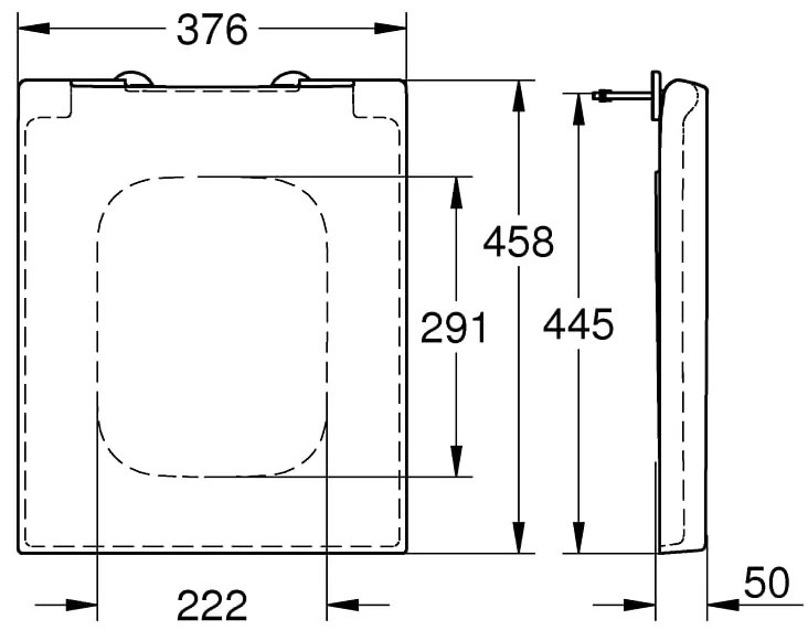 Capac wc Grohe Cube Ceramic, soft-close, alb - 39488000