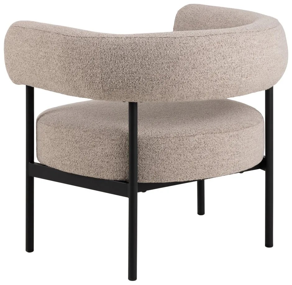 Fotoliu bej cu tapițerie din țesătură bouclé Oakfield – Actona