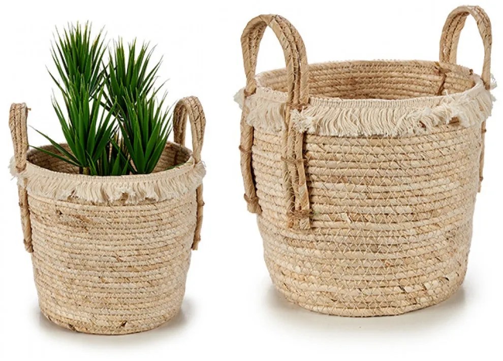 Cos rotund din paie pentru ghiveci de flori, STRAW