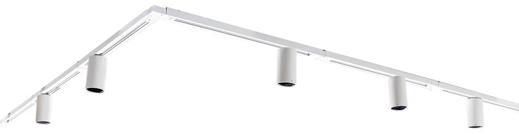 Sistem de iluminat modern pe șină cu 5 spoturi albe monofazate GU10 35mm - Iconic Ruby