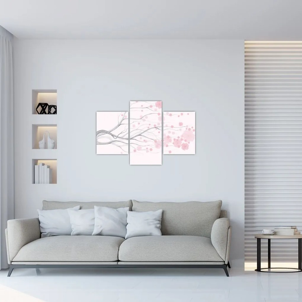 Tablou - Flori roz (90x60 cm)