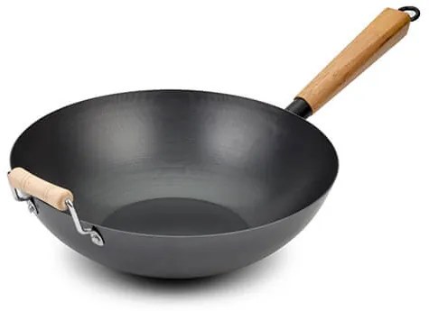 Tigaie wok 32 cm din otel carbon Cantonese NAVA NV 166 013