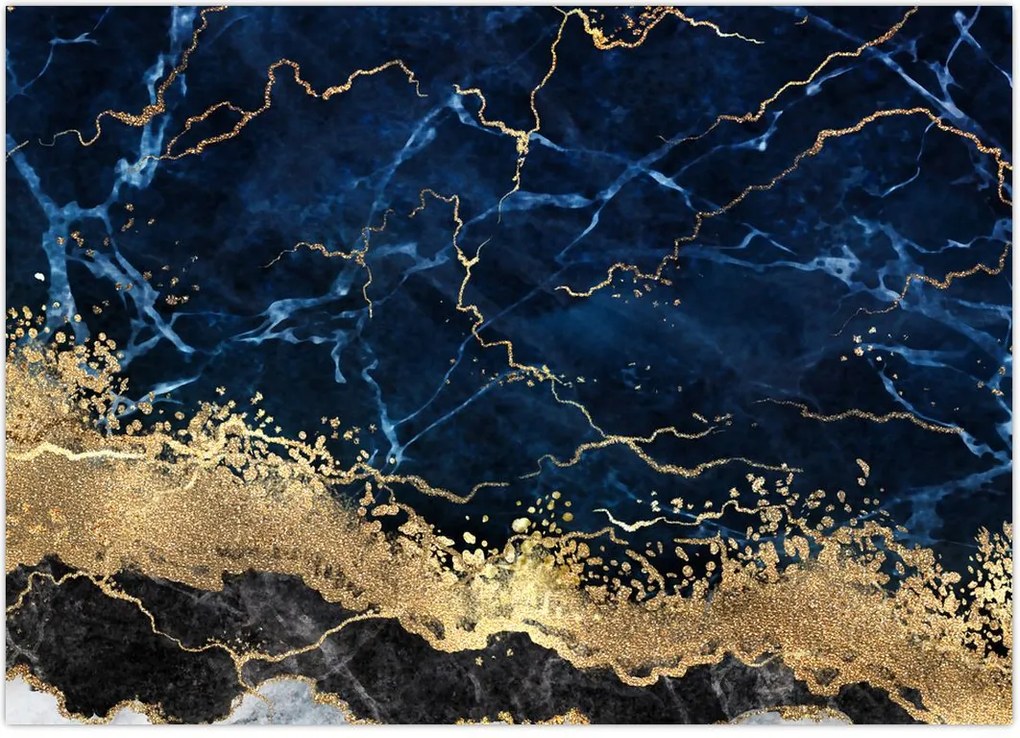 Tablou - Marmură albastru închis (70x50 cm)