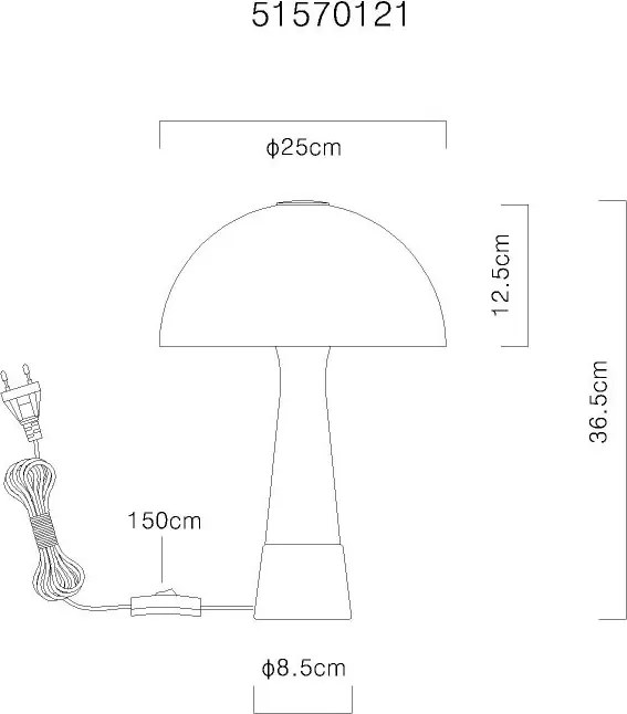 Veioza/Lampa de masa stil nordic PAULIN sampanie