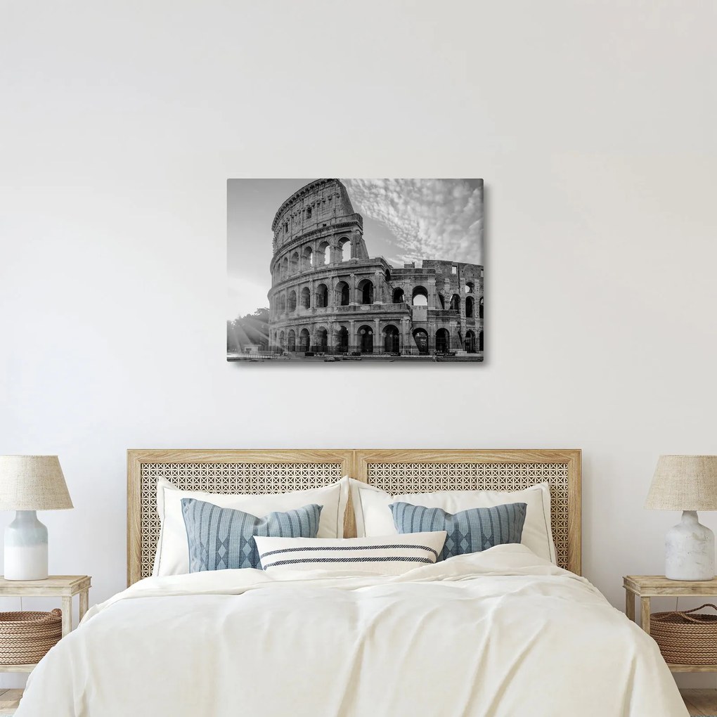 Tablou - Colosseum din Roma, alb-negru (70x50 cm)