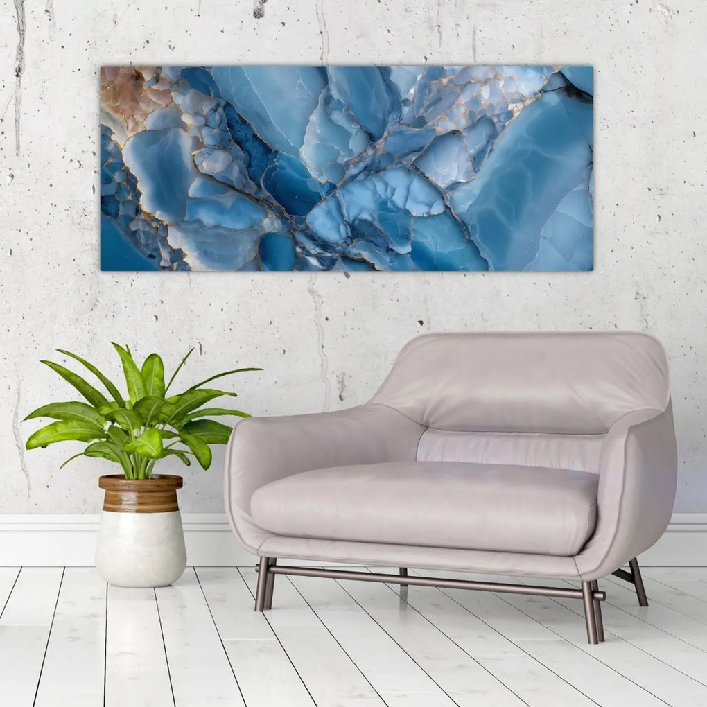 Tablou - Marmură albastră fragmentată (120x50 cm)