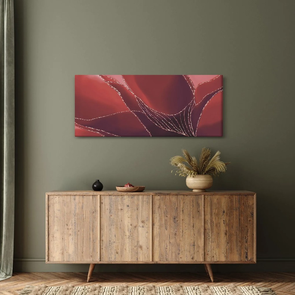 Tablou - Floare abstractă roșie N⁰2 (120x50 cm)