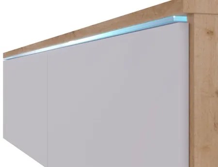 Dulap TV Dlana 180 MDF (Negru grafit + Negru) (cu iluminat LED alb). 1106209