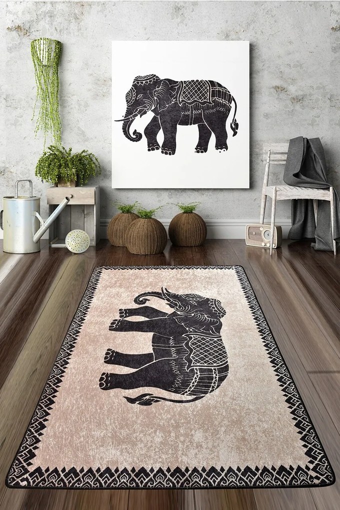 Covor, Elefante Nero Djt, 80x200 cm, Multicolor