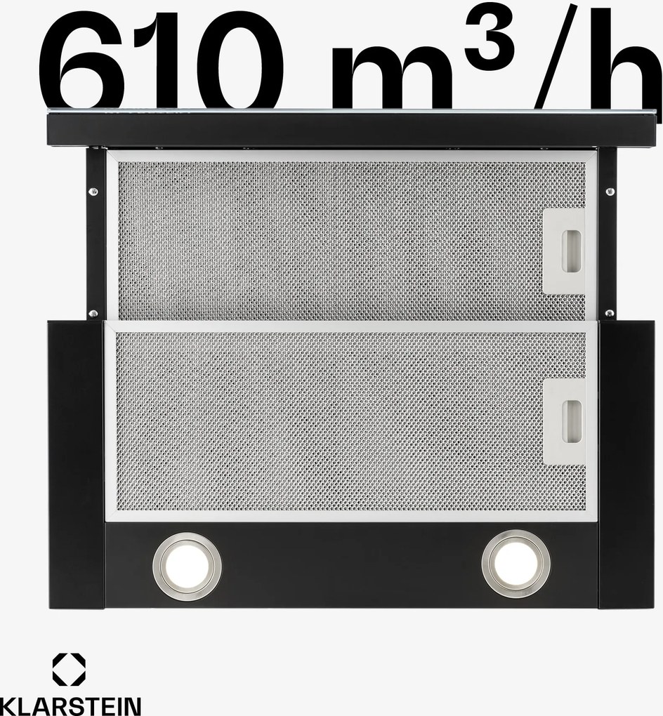 Klarstein Vinea, hotă incorporabilă, construcție plată, 60 cm, negru