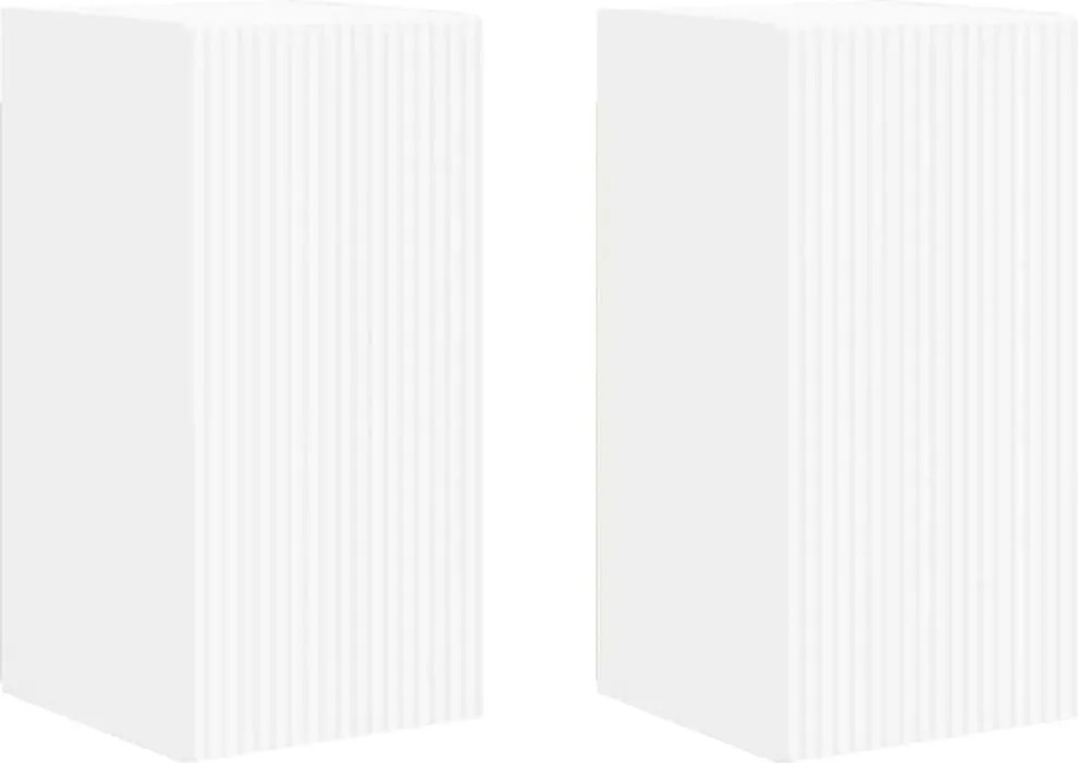 vidaXL Dulap TV de perete 2 pcs Alb 30 x 31 x 60 cm Lemn compozit