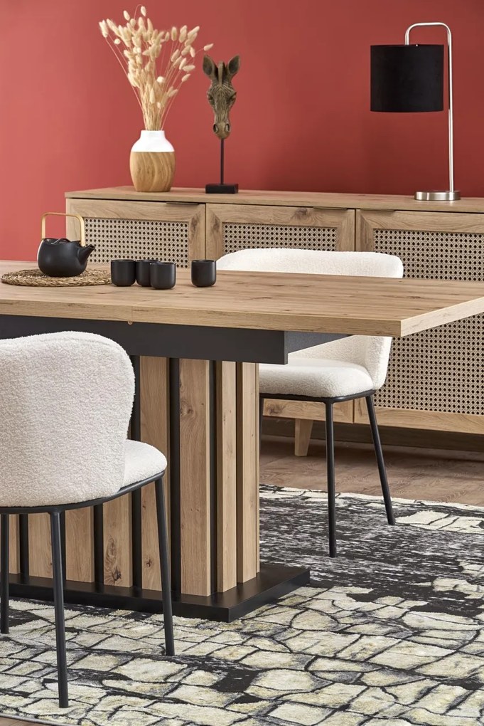 Masa extensibila Lamello stejar artizan/negru L160-210xl90xh76 cm