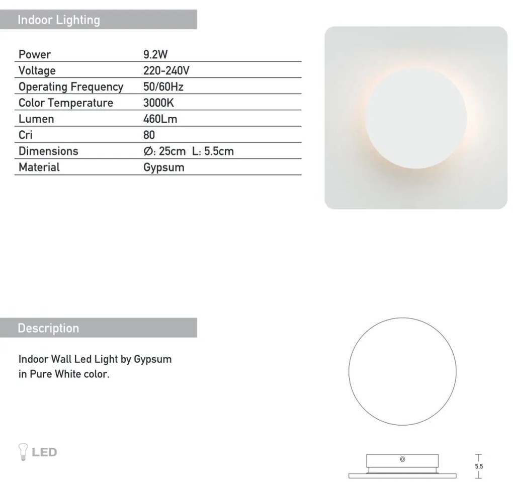 Aplica LED cu lumina ambientala Aviel D-25cm