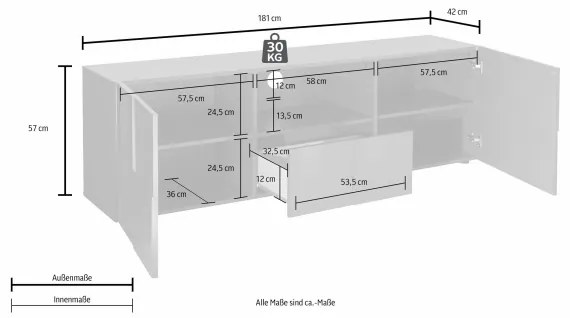 Comodă TV SERIAN albă
