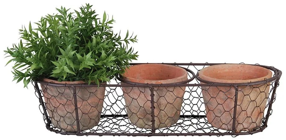 Ghivece 3 buc. din metal/din teracotă – Esschert Design