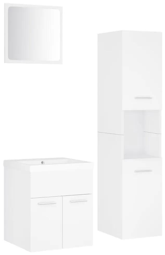 Set mobilier de baie, alb, PAL Alb, 41 x 38.5 x 46 cm, 1