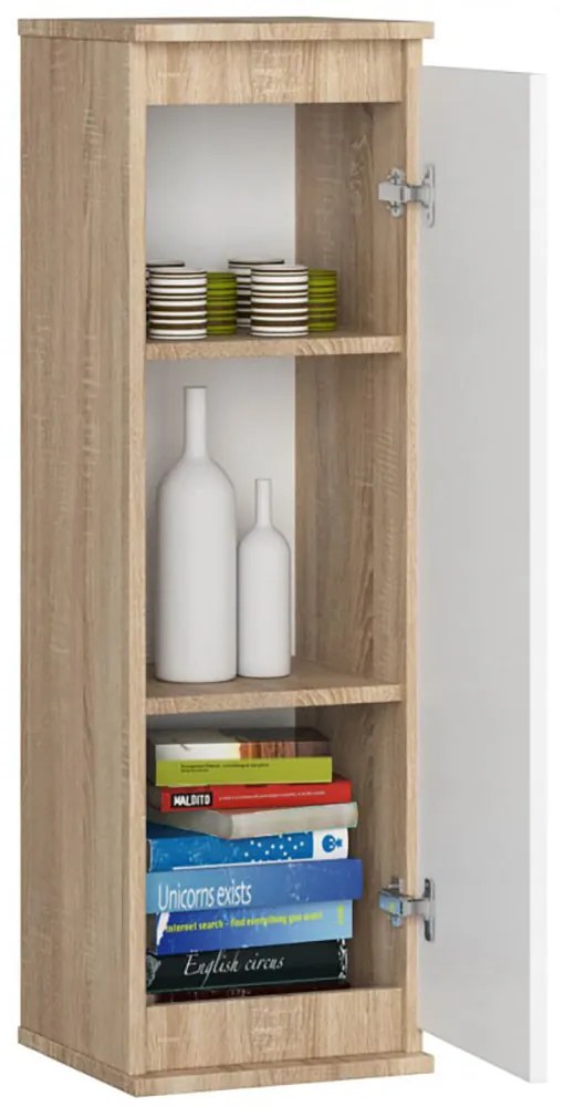 Dulap corp vertical suspendat living stejar sonoma - alb 99 x 30 x 30 cm