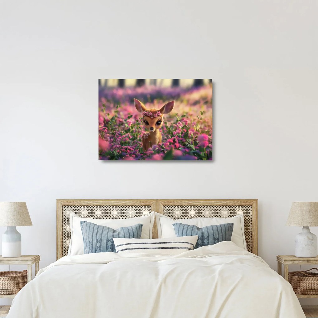 Tablou pe sticlă - Căprioară Drăgălașă (70x50 cm)