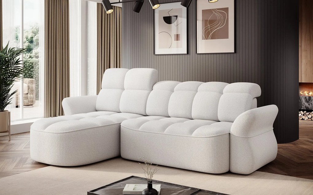 Colțar lemn masiv extensibil Beneth 301×185 cm Personalizabil - Stânga, Space 40