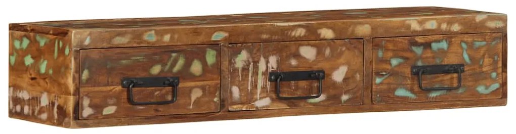 vidaXL Dulap TV montat pe perete 100x30x19 cm, lemn masiv reciclat