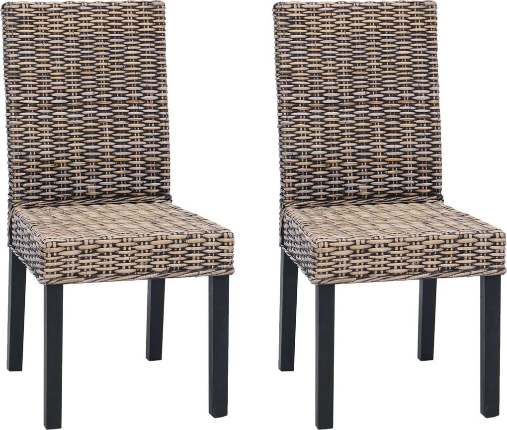 vidaXL Scaun de sufragerie 2 pcs Negru spălat 45 x 54 x 93 cm