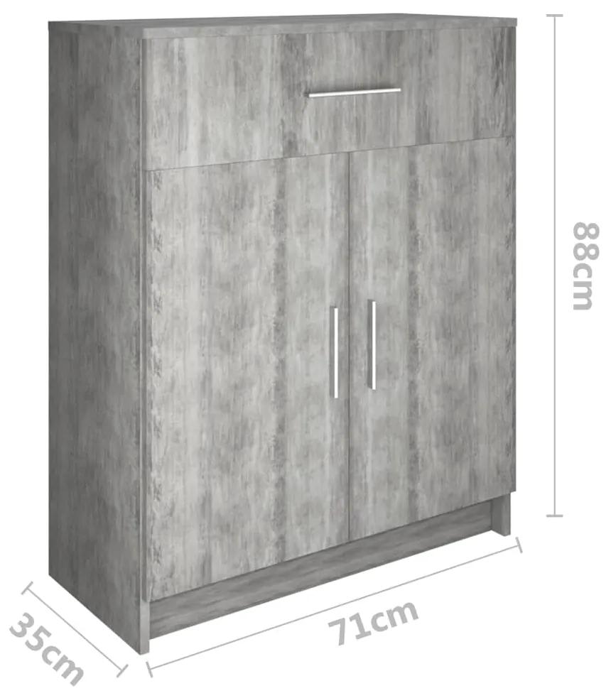 Servanta, gri beton, 71x35x88 cm, PAL 1, Beton