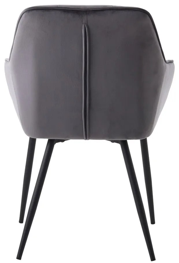 Set de scaune de sufragerie gri cu cotiere 2 buc. tapițat Nolan Square – Unique Furniture