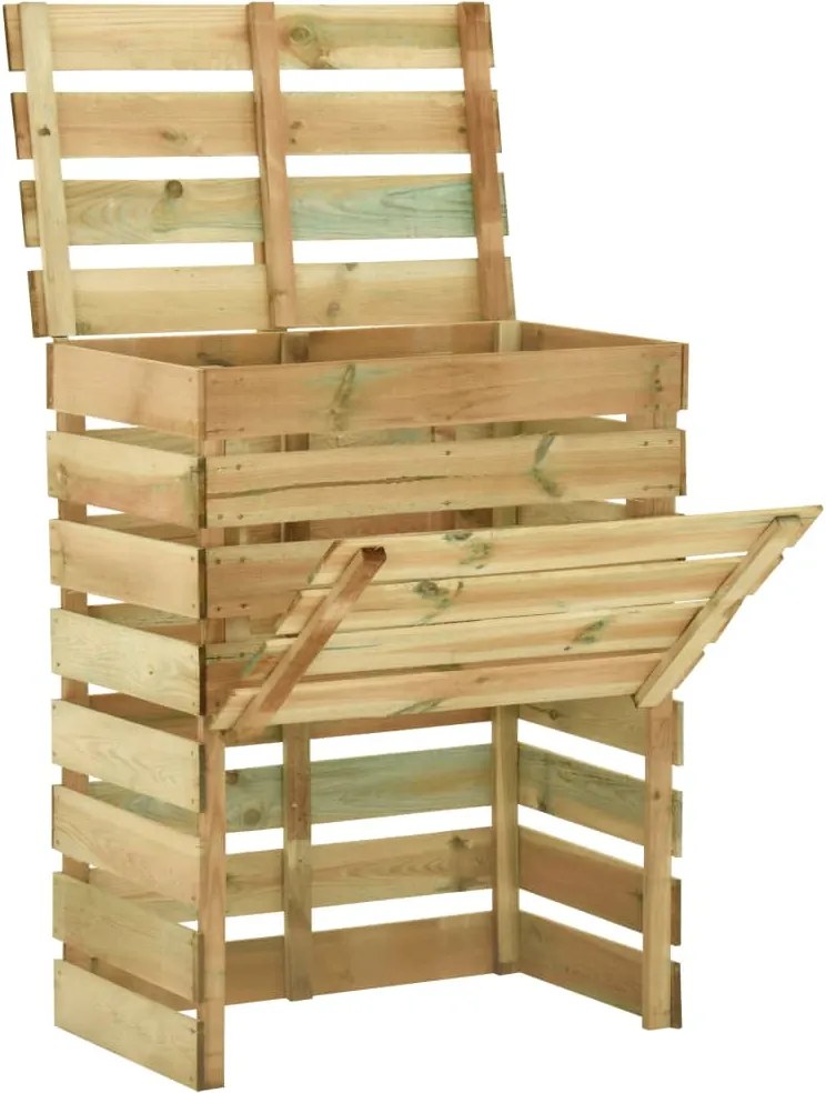 vidaXL Compostor de grădină din șipci, 80x50x100 cm, lemn pin tratat