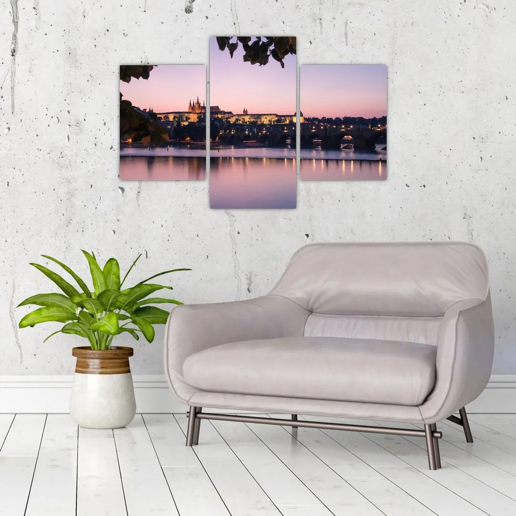 Tablou cu palatul din Praga și Vltava (90x60 cm)