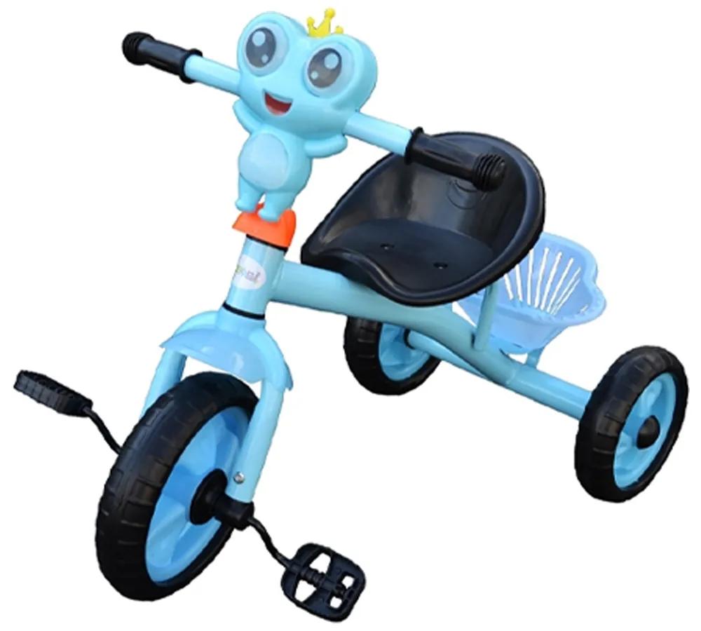 Tricicleta cu pedale pentru copii +3 ani,muzica,lumini,cos depozitare-Albastru
