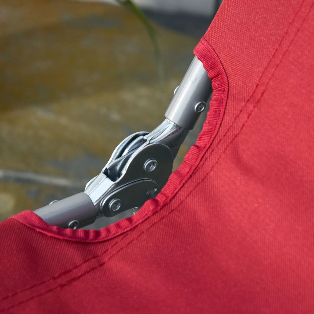 Outsunny Șezlong, pliabil, spătar reglabil, cadru metalic rezistent la rugină, 187 x 55 x 24, Weinrot | Aosom Romania