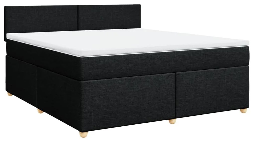 3286754 vidaXL Pat box spring cu saltea, negru, 180x200 cm, catifea