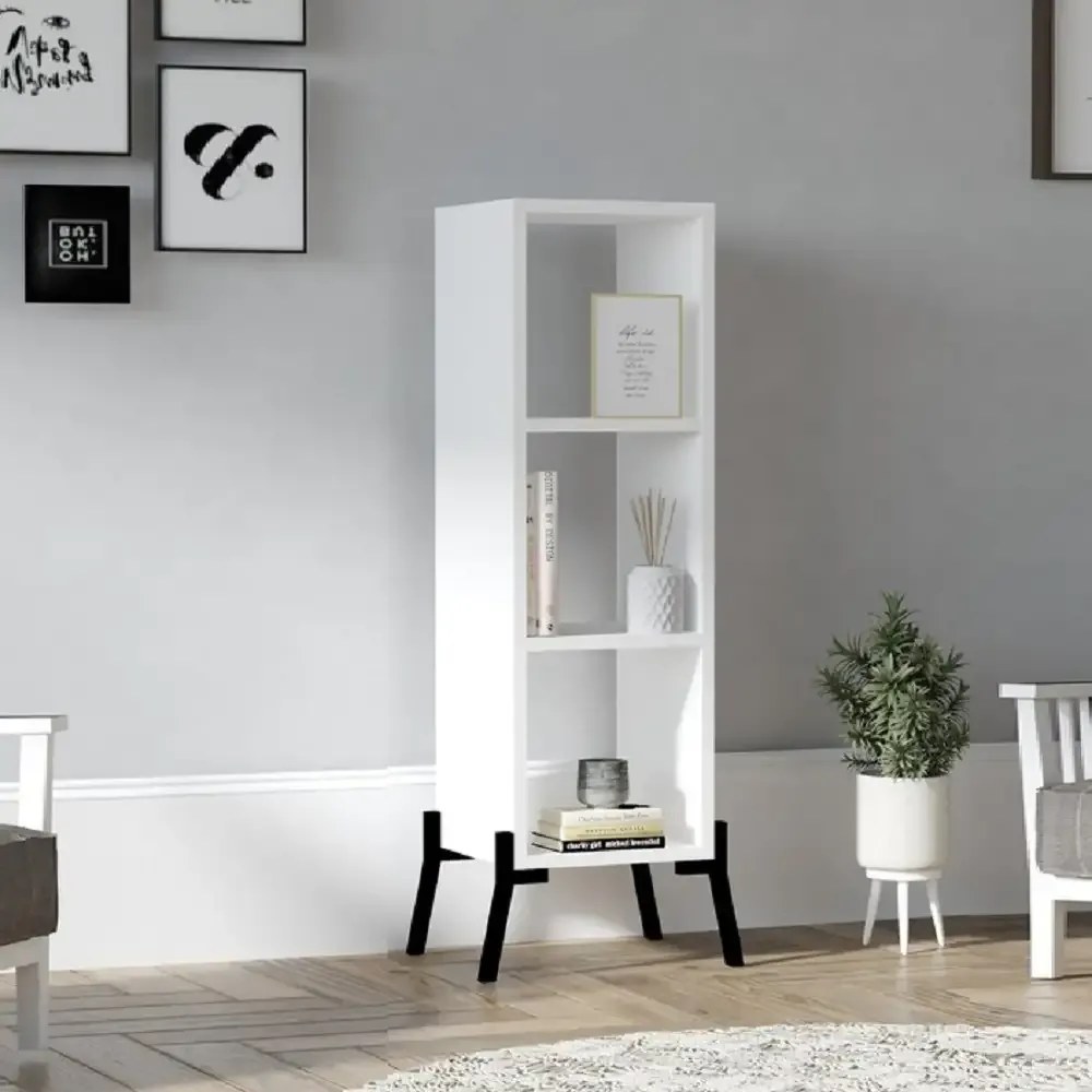 Comoda tv si biblioteca Gordon culoare alb 101 cm