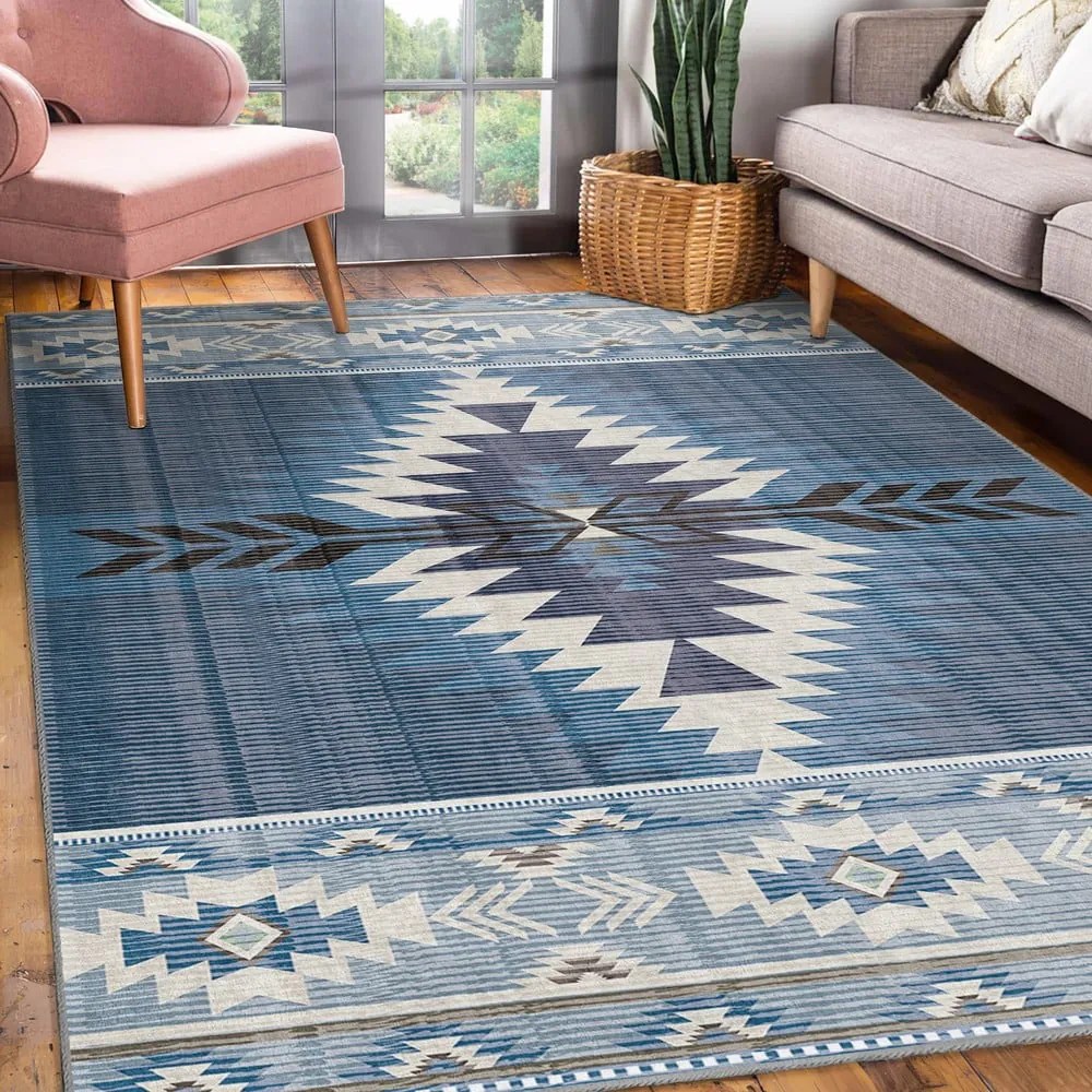 Covor albastru lavabil 160x230 cm Ethnic Geo – Mila Home