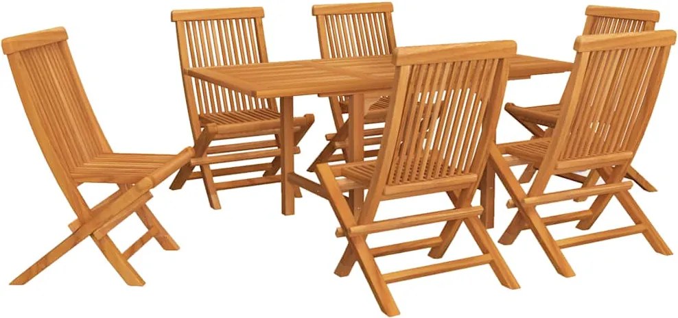 vidaXL Set mobilier grădină, 7 piese, lemn masiv de tec